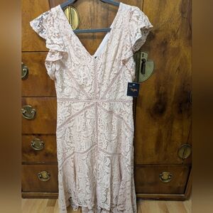 NWT Just Taylor Lace Midi Dress in Soft Pink SZ 8